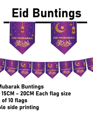 Eid Mubarak Bunting - Purple 