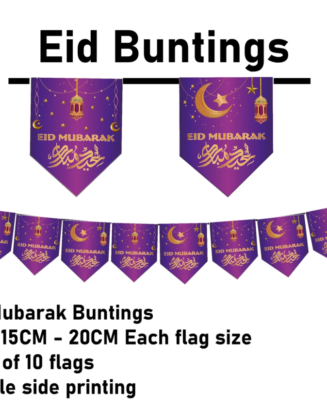 Eid Mubarak Bunting - Purple image