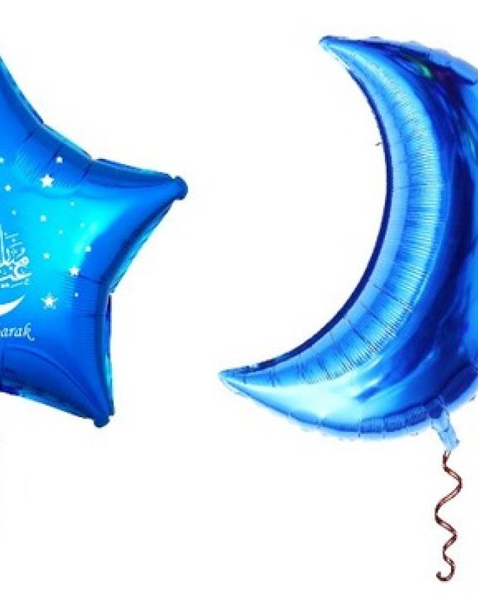 Blue Star Eid Mubarak Foil Balloons image